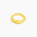 Dinosaur Designs Sprout Bangle in Pollen — handcrafted marbled yellow resin bangle with chunky rounded form