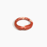 Dinosaur Designs Sprout Bangle in Rust — handcrafted marbled brown-red and cream resin bangle with chunky rounded form