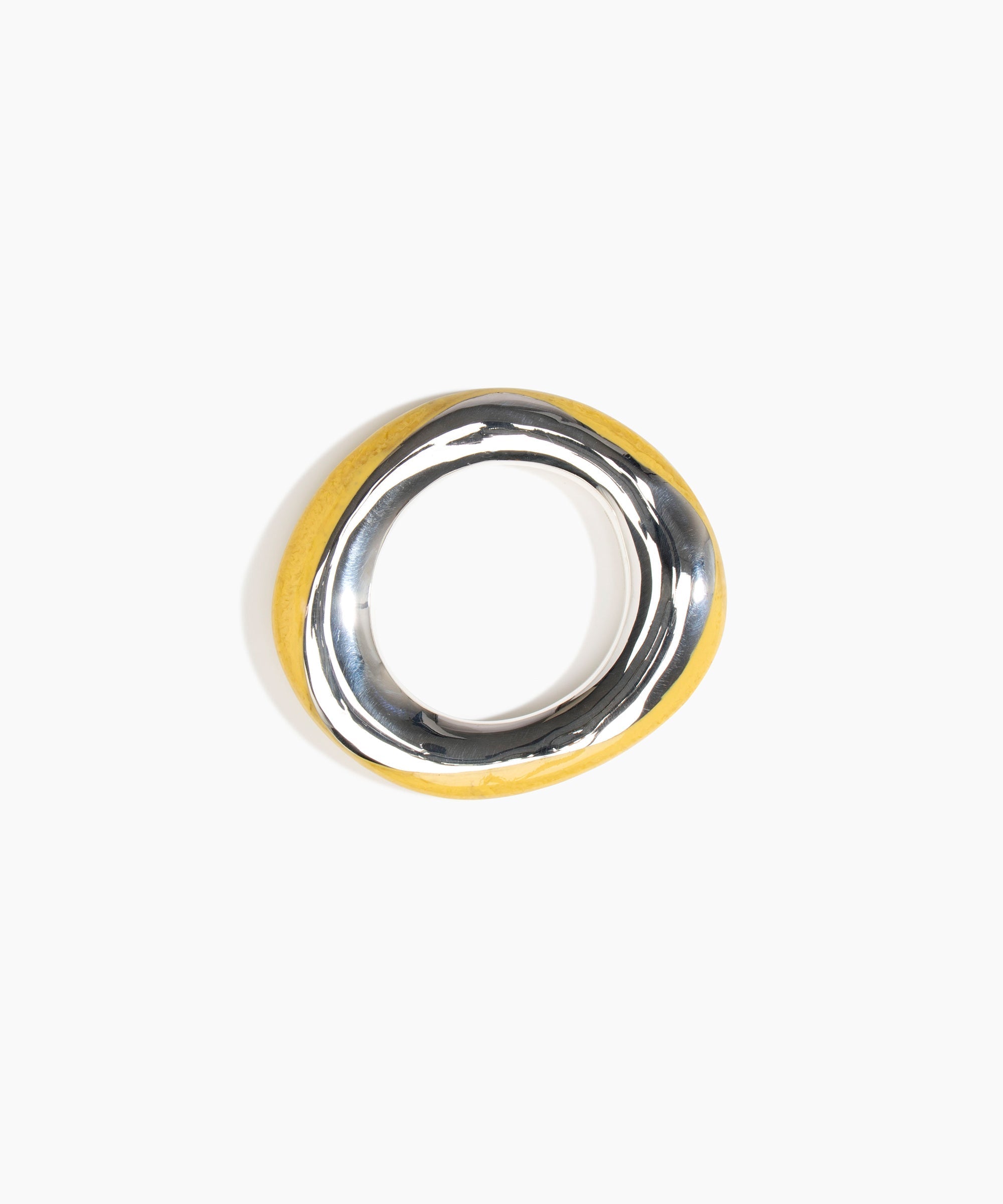 Dinosaur Designs SBRCKDUOSML Small Rock Duo Bangle SILVER POLLEN