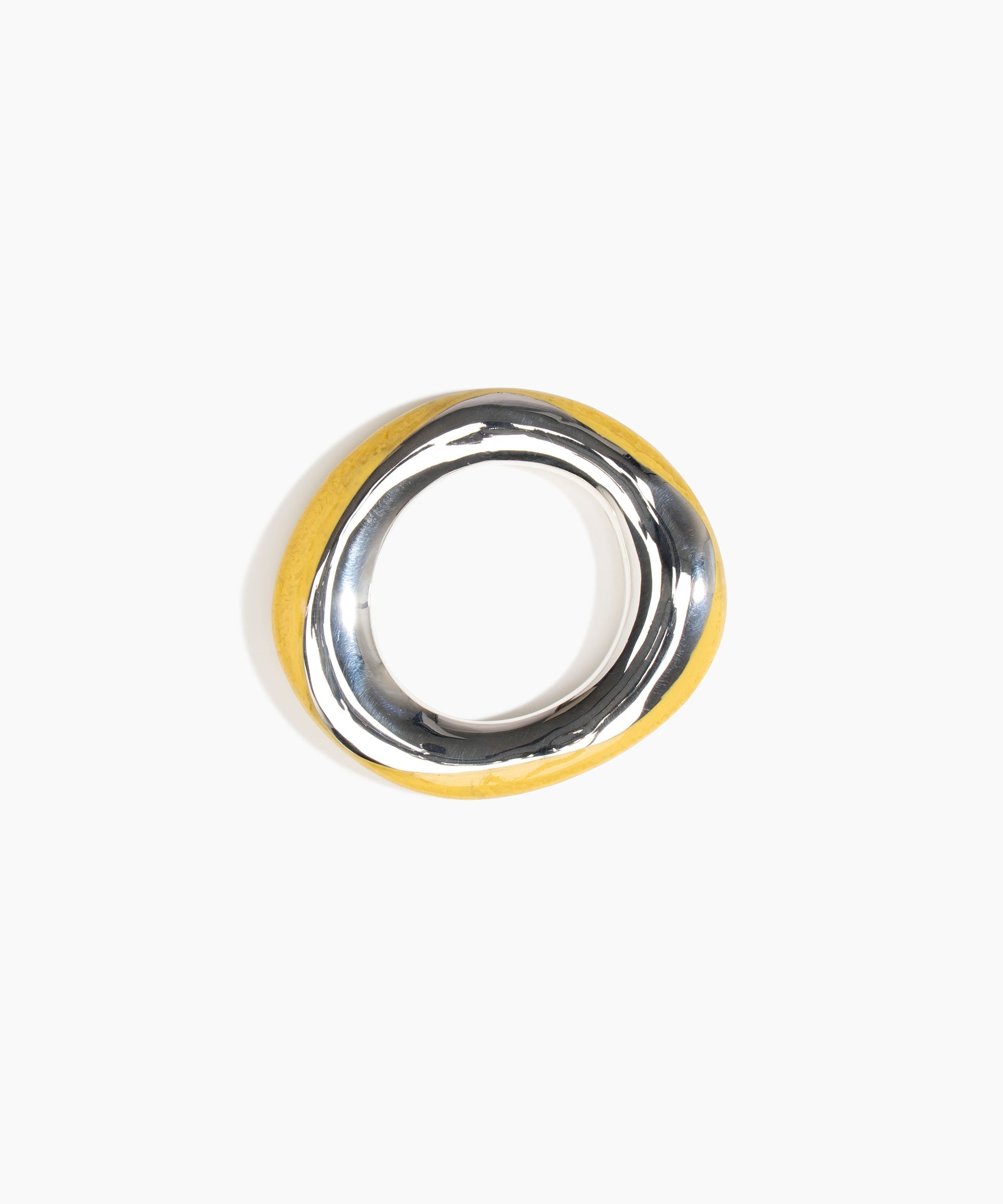 Dinosaur Designs SBRCKDUOSML Small Rock Duo Bangle SILVER POLLEN.
