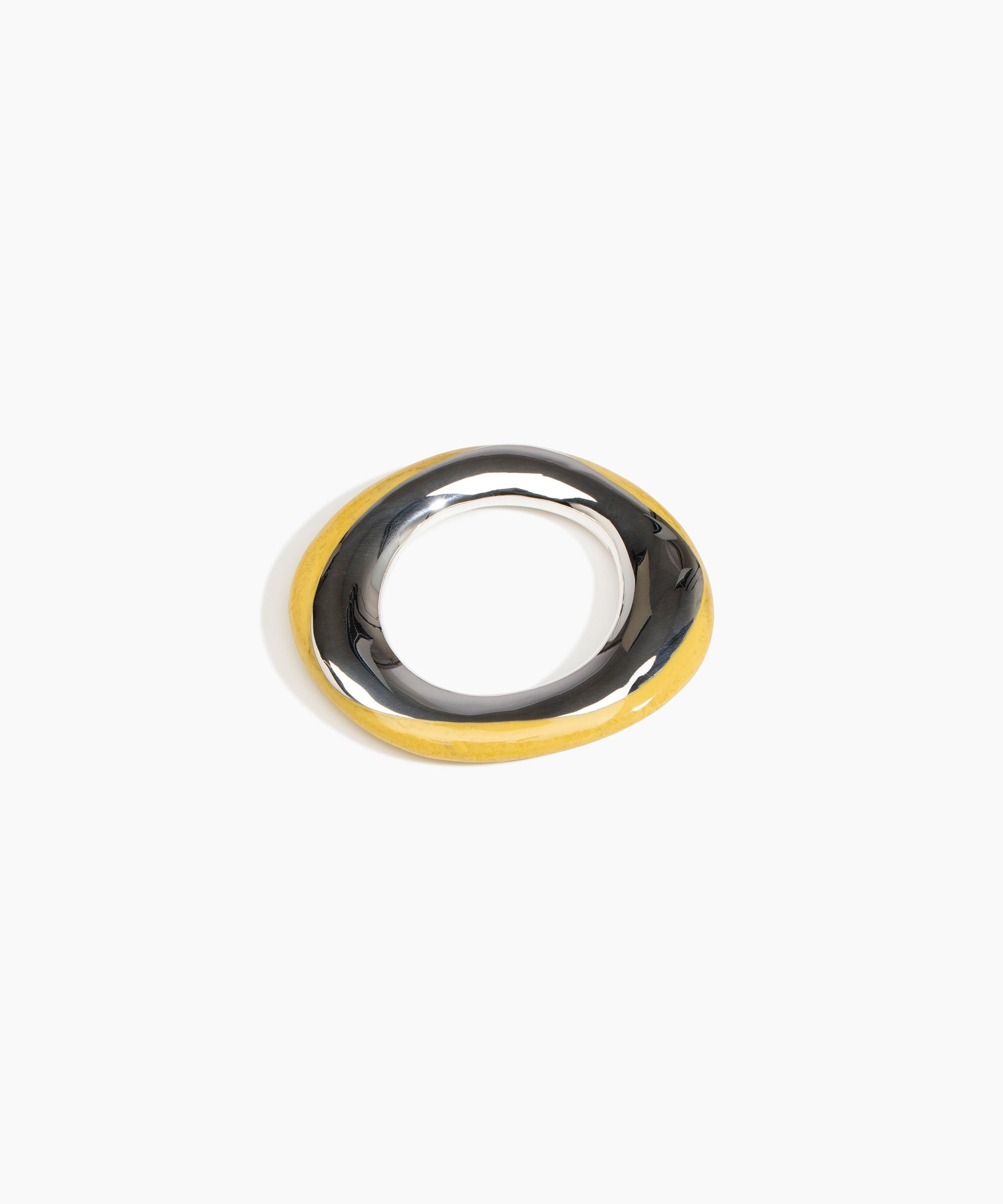 Dinosaur Designs SBRCKDUOSML Small Rock Duo Bangle SILVER POLLEN.