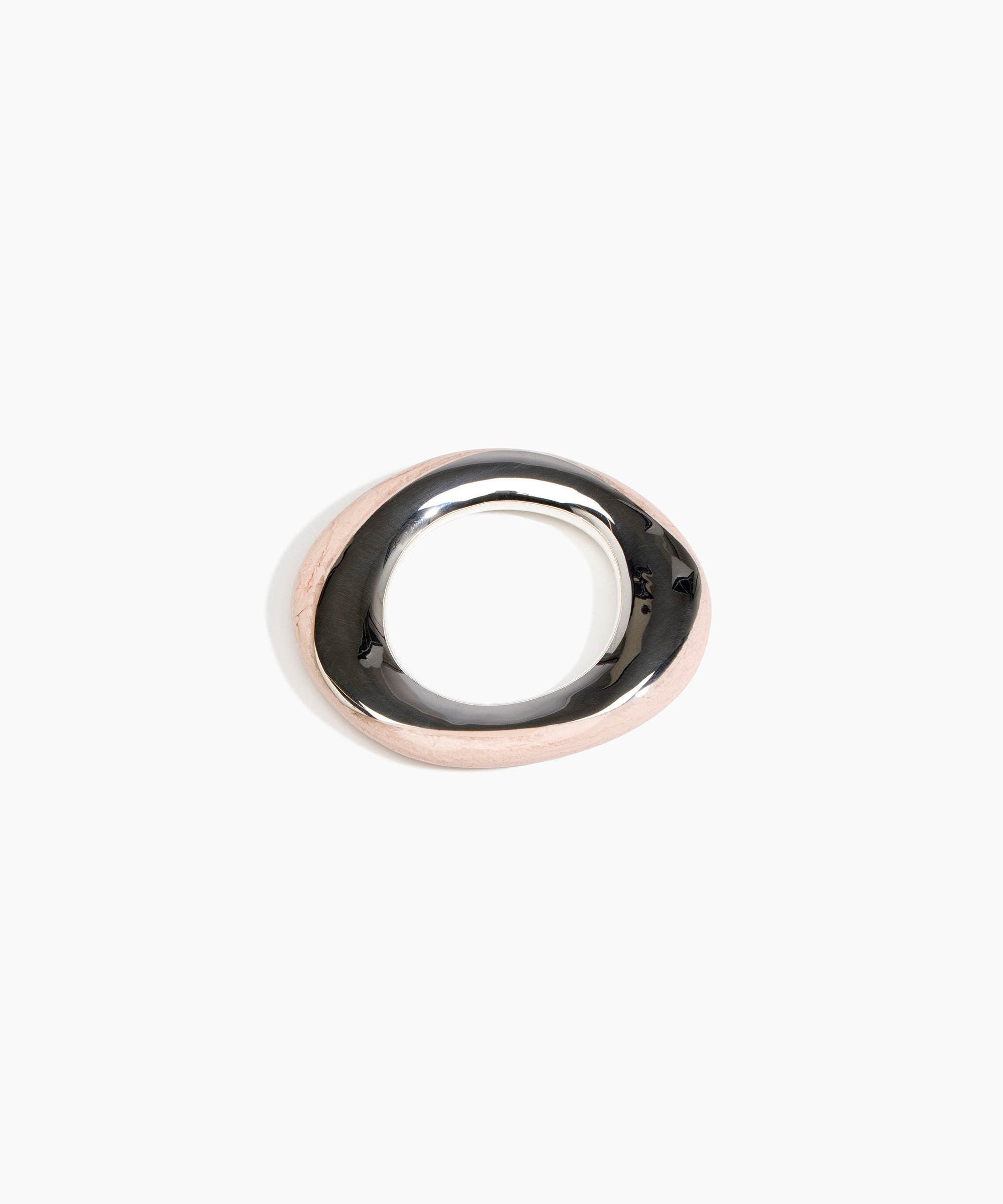 Dinosaur Designs SBRCKDUOSML Small Rock Duo Bangle SILVER ROSE SWIRL.