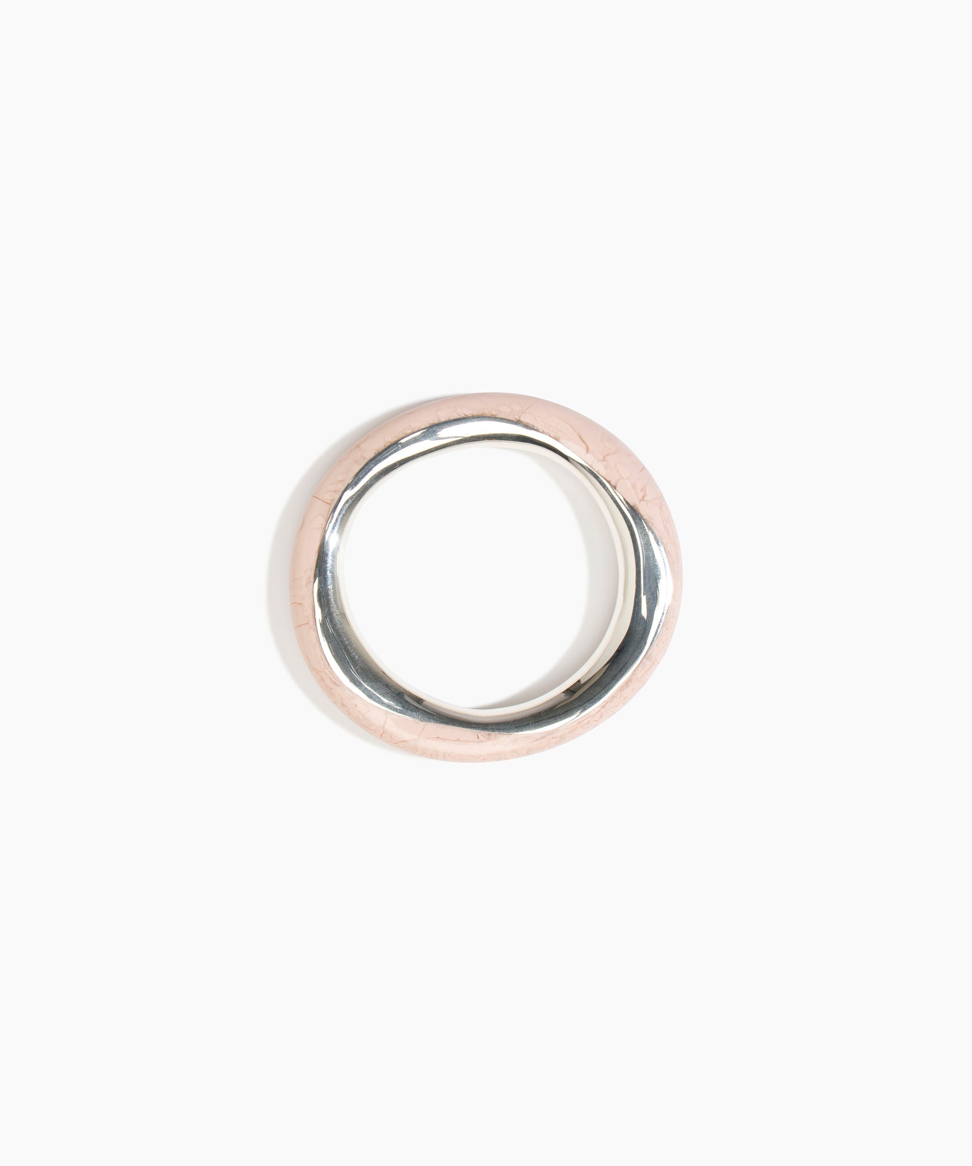 Dinosaur Designs SBRCKDUOWBN Rock Duo Wishbone Bangle SILVER ROSE SWIRL.