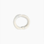 Dinosaur Designs Double Sprout Bangle in Chalk Swirl — handcrafted marbled off-white resin bangle with organic bulbous shape