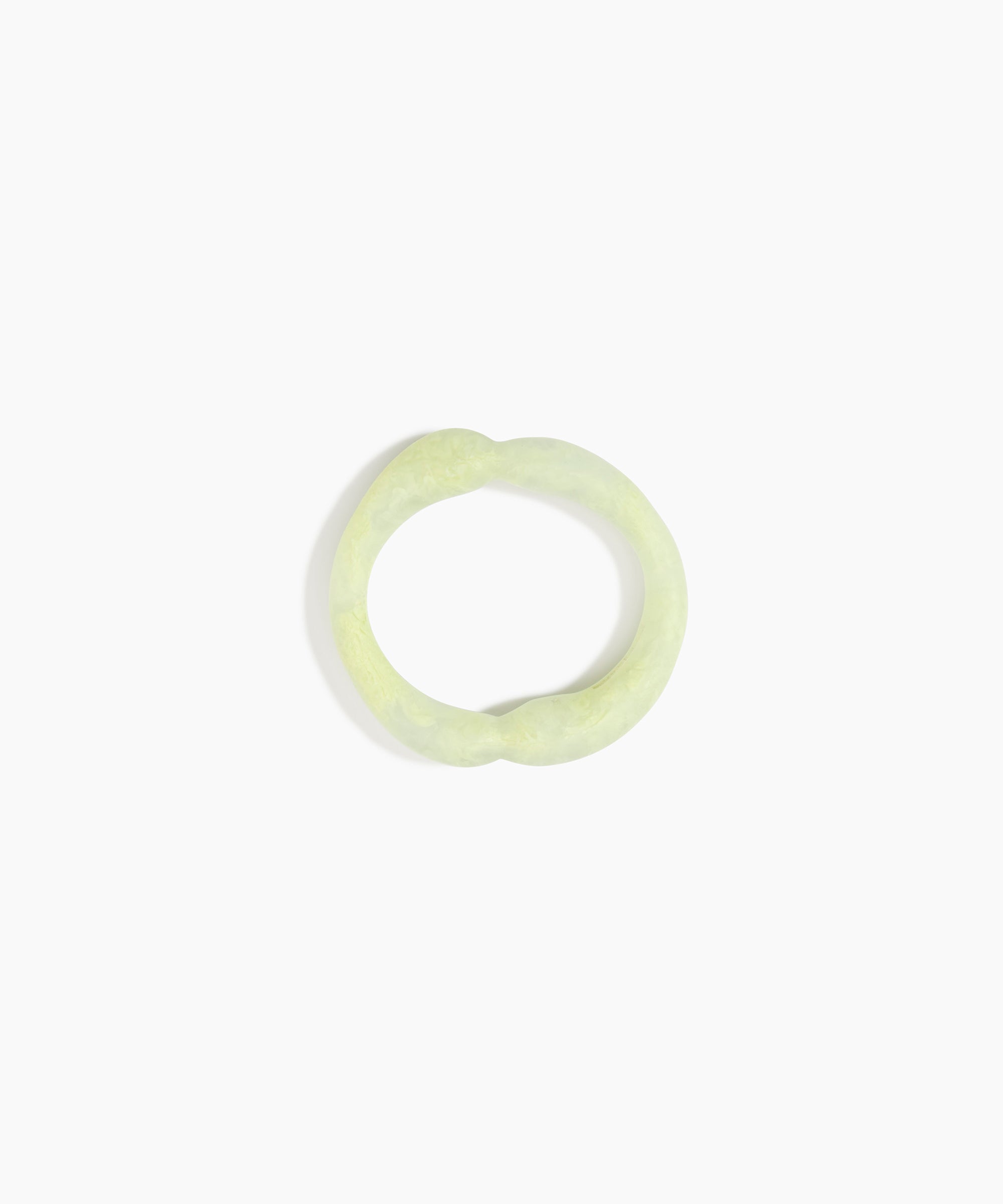 Dinosaur Designs Double Sprout Bangle in Pistachio — handcrafted marbled pastel green resin bangle with organic bulbous shape