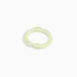 Dinosaur Designs Double Sprout Bangle in Pistachio — handcrafted marbled pastel green resin bangle with organic bulbous shape