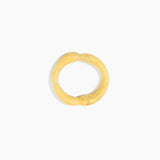Dinosaur Designs Double Sprout Bangle in Pollen — handcrafted marbled yellow resin bangle with organic bulbous shape