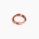 Dinosaur Designs Double Sprout Bangle in Rust — handcrafted marbled brown-red and cream resin bangle with organic bulbous shape