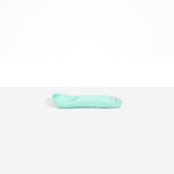 Dinosaur Designs Shell Gelato Scoop in Mint — handcrafted marbled mint blue resin ice cream scoop with deep rounded bowl and smooth cylindrical handle