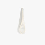 Dinosaur Designs Large Shell Spoon in Chalk Swirl — handcrafted marbled off-white resin spoon with slender tapered handle
