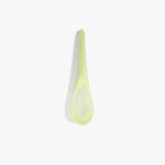 Dinosaur Designs Large Shell Spoon in Pistachio — handcrafted marbled pale green resin spoon with slender tapered handle