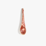 Dinosaur Designs Large Shell Spoon in Rust — handcrafted marbled terracotta red and cream resin spoon with slender tapered handle