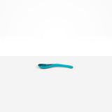 Dinosaur Designs Large Shell Spoon in Turquoise — handcrafted marbled teal blue resin spoon with slender tapered handle