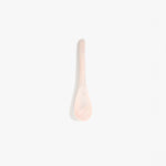 Dinosaur Designs Medium Shell Spoon in Rose Swirl — handcrafted marbled dusty pink resin spoon with slender tapered handle