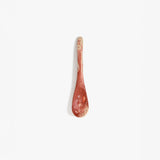 Dinosaur Designs Medium Shell Spoon in Rust — handcrafted marbled terracotta red and cream resin spoon with slender tapered handle