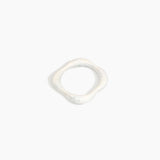 Dinosaur Designs Petal Bangle in Chalk Swirl — handmade marbled cream resin bangle with slim undulating organic form