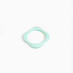 Dinosaur Designs Petal Bangle in Mint — handmade marbled mint blue resin bangle with slim undulating organic form