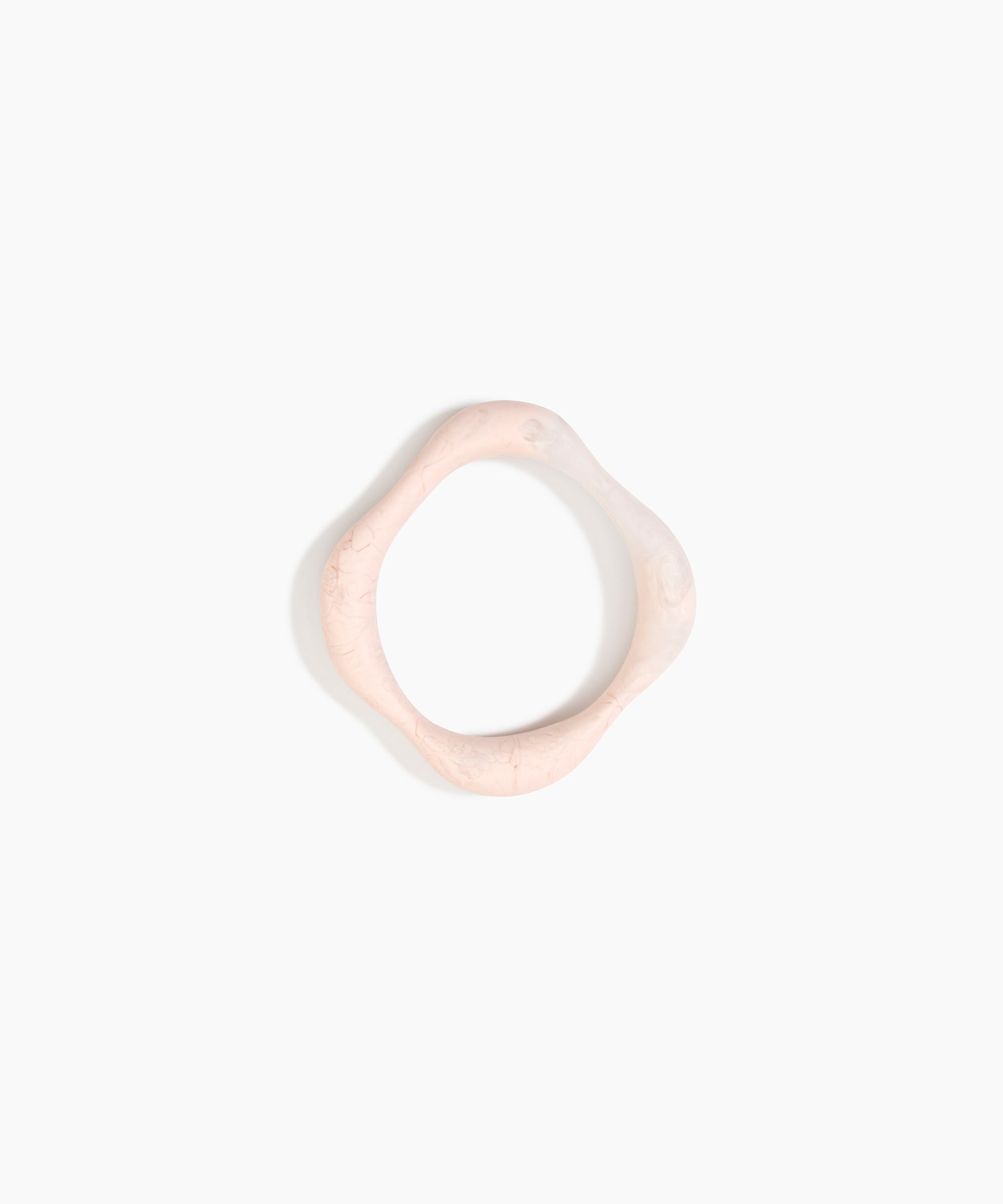 Dinosaur Designs Petal Bangle in Rose Swirl — handmade marbled dusty pink resin bangle with slim undulating organic form