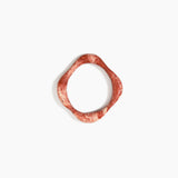 Dinosaur Designs Petal Bangle in Rust — handmade marbled brown-red and cream resin bangle with slim undulating organic form