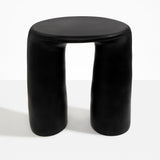 Dinosaur Designs Rock Tower Table in Black — handcrafted black resin side table with oval top and two chunky rounded legs