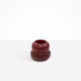 Dinosaur Designs Medium Beehive Vase in Crimson — handcrafted marbled scarlet red resin vase with stacked bubble silhouette and wide opening..