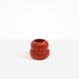 Dinosaur Designs Medium Beehive Vase in Lava — handcrafted marbled terracotta red resin vase with stacked bubble silhouette and wide opening..