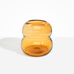 Dinosaur Designs Large Glass Beehive Vase in Amber — handblown amber yellow glass vase with stacked round silhouette and wide open rim