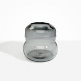 Dinosaur Designs Large Glass Beehive Vase in Clear Black — handblown transparent black glass vase with stacked round silhouette and wide open rim