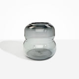 Dinosaur Designs Large Glass Beehive Vase in Clear Black — handblown transparent black glass vase with stacked round silhouette and wide open rim