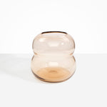 Dinosaur Designs Large Glass Beehive Vase in Clear Brown — handblown light brown glass vase with stacked round silhouette and wide open rim..