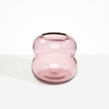Dinosaur Designs Large Glass Beehive Vase in Pink — handblown pink glass vase with stacked round silhouette and wide open rim..