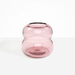 Dinosaur Designs Large Glass Beehive Vase in Pink — handblown pink glass vase with stacked round silhouette and wide open rim..