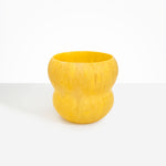 Dinosaur Designs Large Honeypot Vase in Pollen — handcrafted marbled yellow and clear resin vase with wide opening and rounded stacked bubble silhouette...