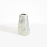 Dinosaur Designs Large Pebble Vase in Cloud — handcrafted marbled cream and grey resin vase with smooth rounded pebble form and narrow opening