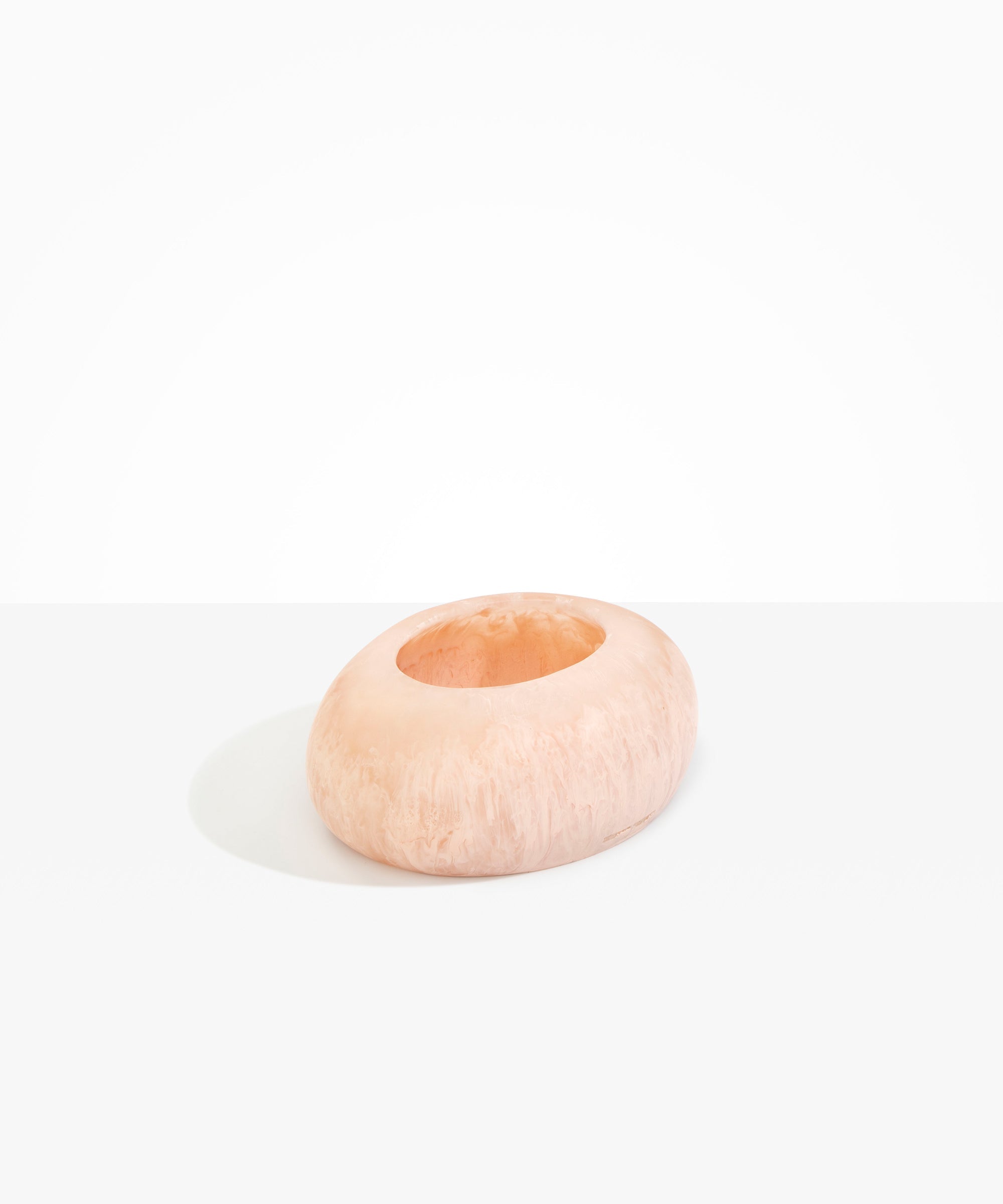 Dinosaur Designs VASRCKFLT flat rock vase ROSE SWIRL 