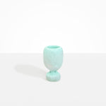 Dinosaur Designs Small Rockpool Vase in Mint — handcrafted marbled mint blue resin vase with rounded bulbous body and small spherical pedestal base