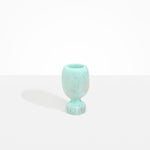 Dinosaur Designs Small Rockpool Vase in Mint — handcrafted marbled mint blue resin vase with rounded bulbous body and small spherical pedestal base