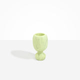 Dinosaur Designs Small Rockpool Vase in Pistachio — handcrafted marbled pastel green resin vase with rounded bulbous body and small spherical pedestal base