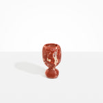 Dinosaur Designs Small Rockpool Vase in Rust — handcrafted marbled terracotta red and cream resin vase with rounded bulbous body and small spherical pedestal base