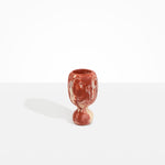 Dinosaur Designs Small Rockpool Vase in Rust — handcrafted marbled terracotta red and cream resin vase with rounded bulbous body and small spherical pedestal base