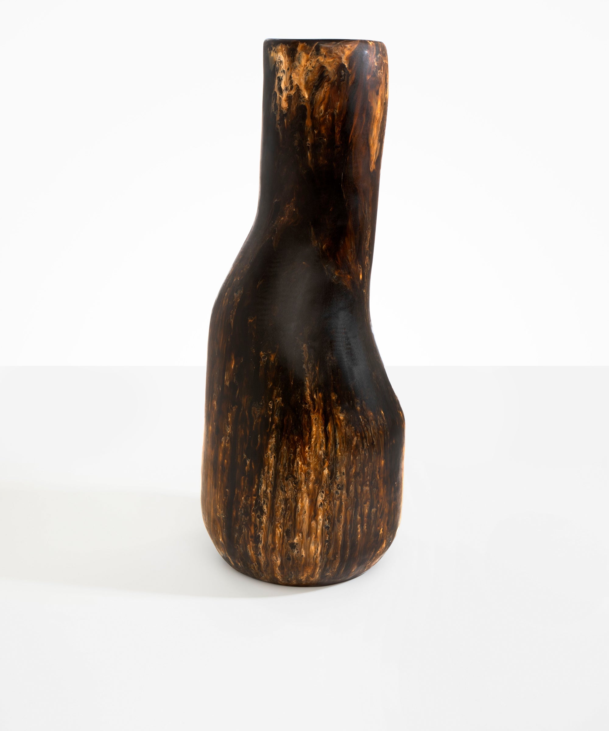 Dinosaur Designs Tall Studio Vase in Dark Horn Colour resin..