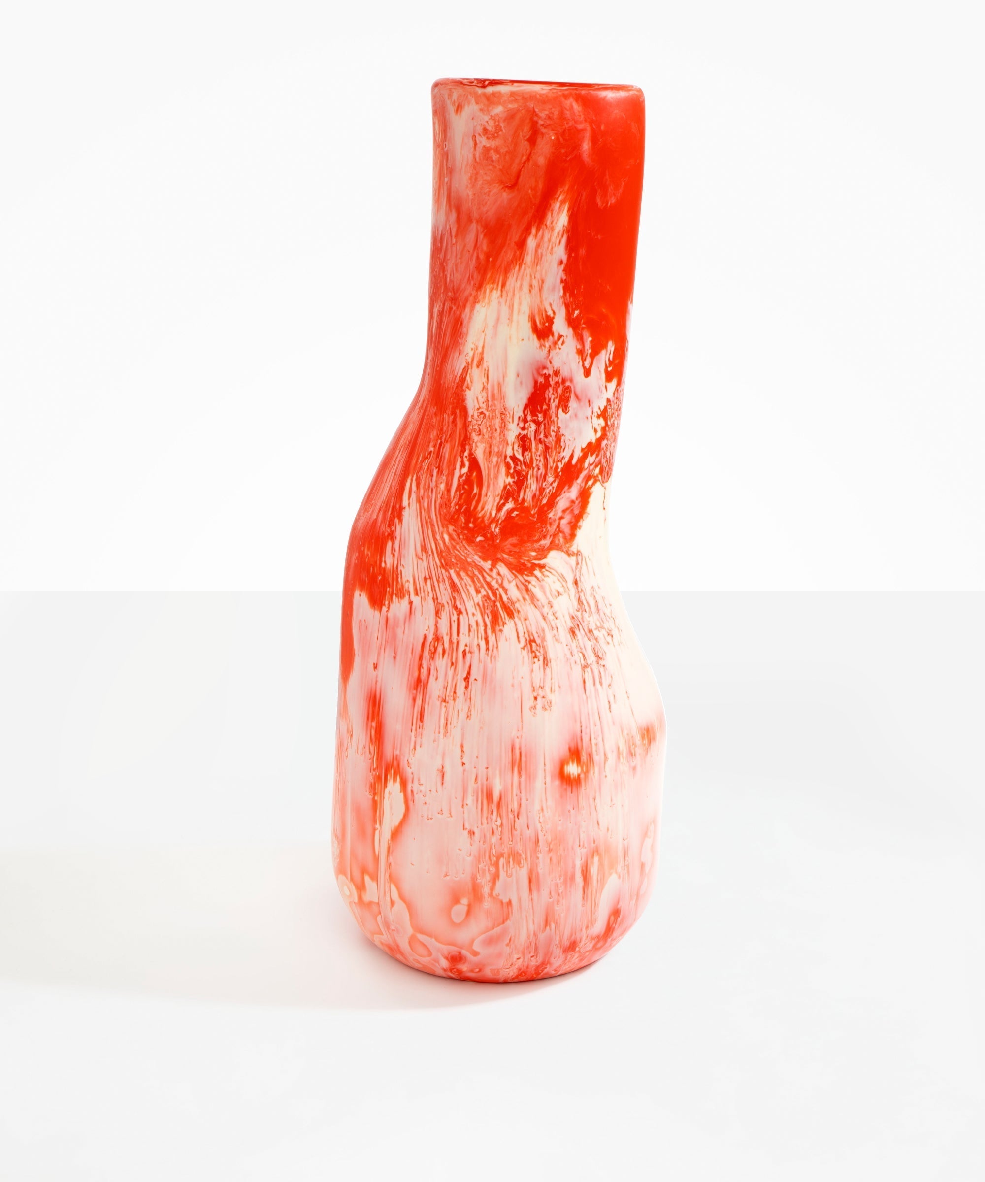 Dinosaur Designs Tall Studio Vase in Strawberry Colour resin.