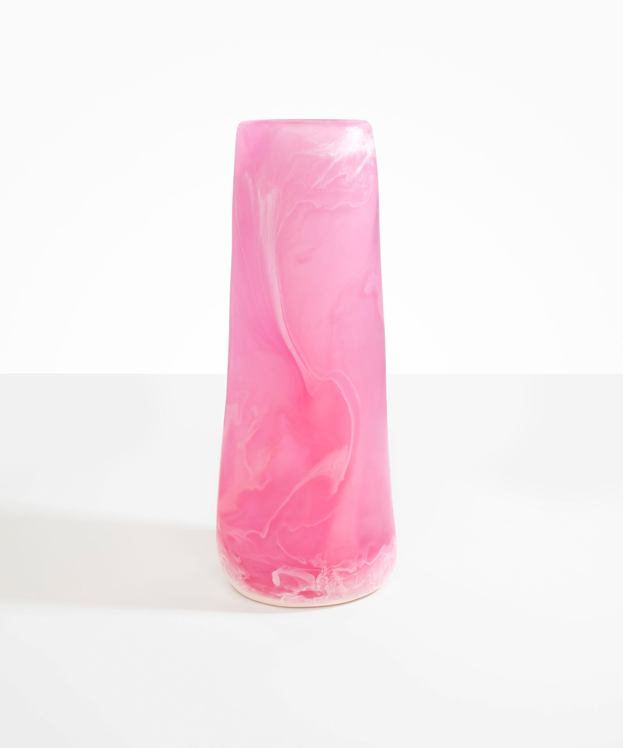 Dinosaur Designs Tall Pebble Vase in Shell Pink Colour resin..