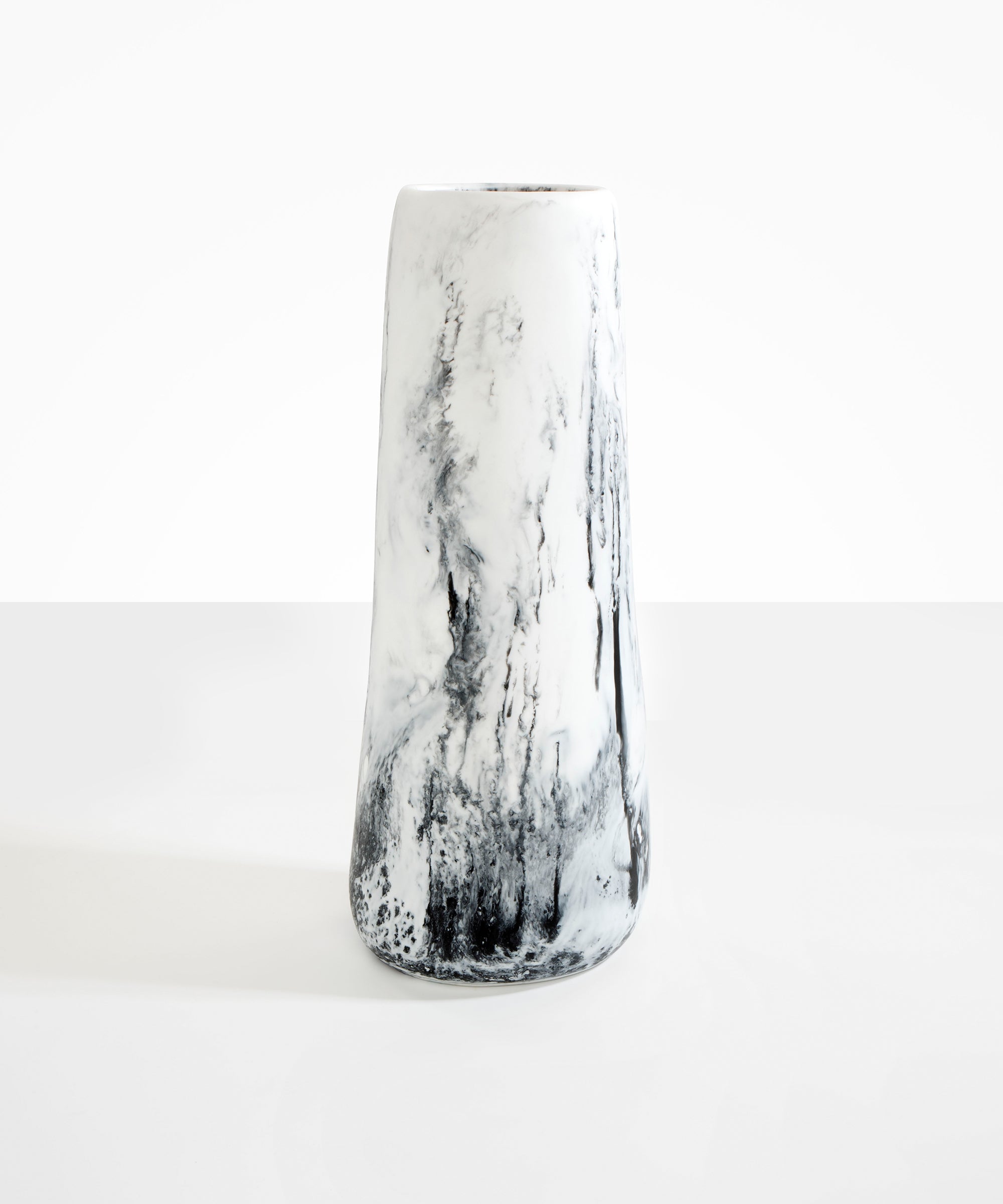 Dinosaur Designs Tall Pebble Vase in White Marble Colour resin.
