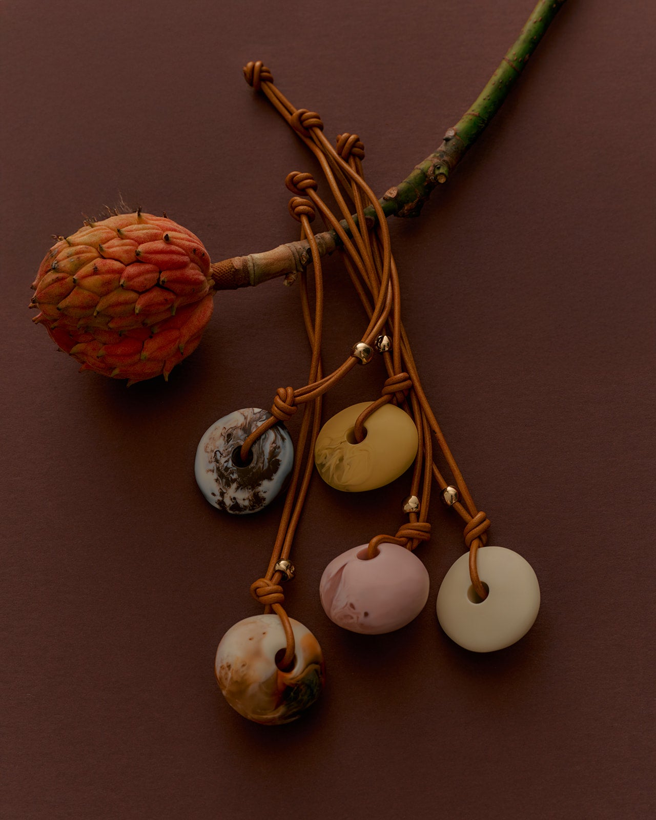 Variety of colours of bag charms