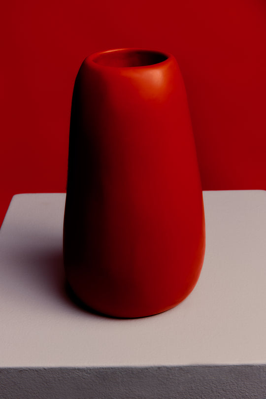 Large red vase