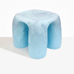 Dinosaur Designs 4 Leg Rock Tower Table in Pool blue color resin