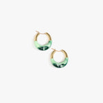 Dinosaur Designs Small Horn Hoop Earrings in Moss Colour resin with Nano-Coated Brass Material.