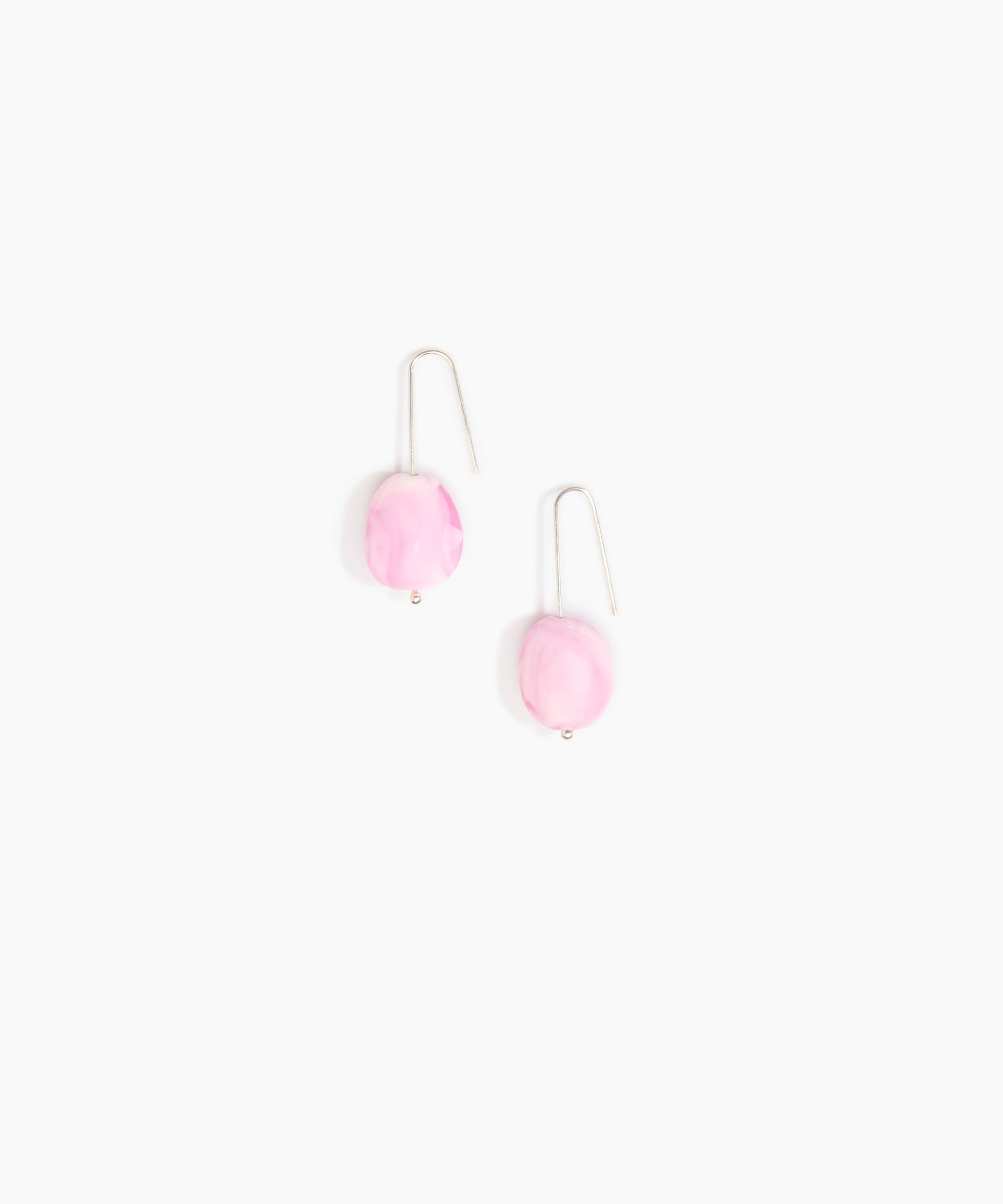Dinosaur Designs Earth Wire Earrings in Shell Pink Colour resin with 925 Sterling Silver Material.