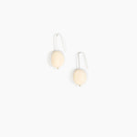 Dinosaur Designs Earth Wire Earrings in Cream Colour resin with 925 Sterling Silver Material.